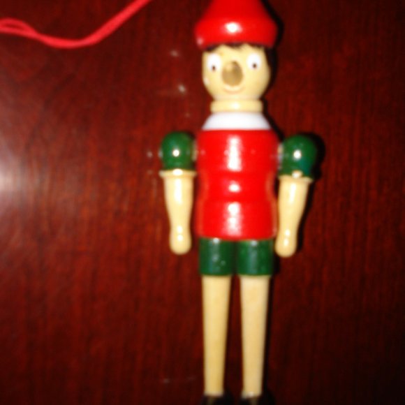 Wooden Pinocchio ornaments